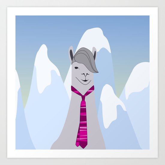 Lama Hipster Design Art Print