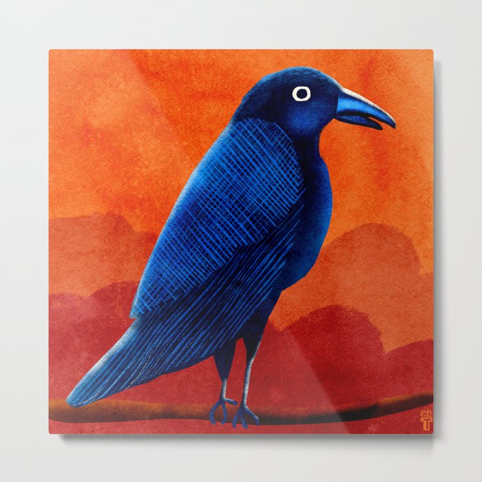 Vibrant Raven Bird Metal Print