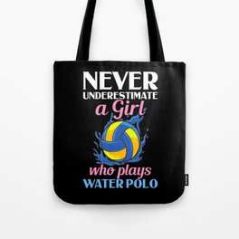 Water Polo Ball Player Cap Goal Game Tote Bag