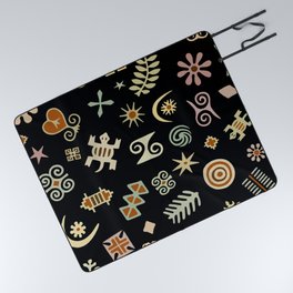 African Adinkra Symbols Picnic Blanket