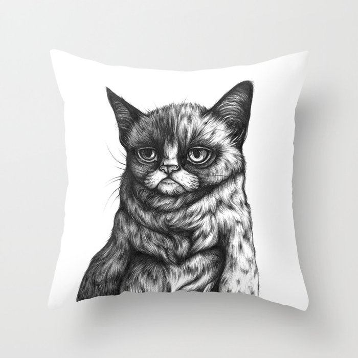 Tard the Grumpy Cat Throw Pillow