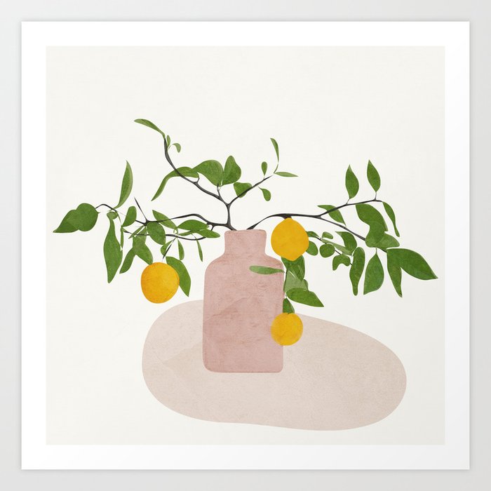 lemon branches art print