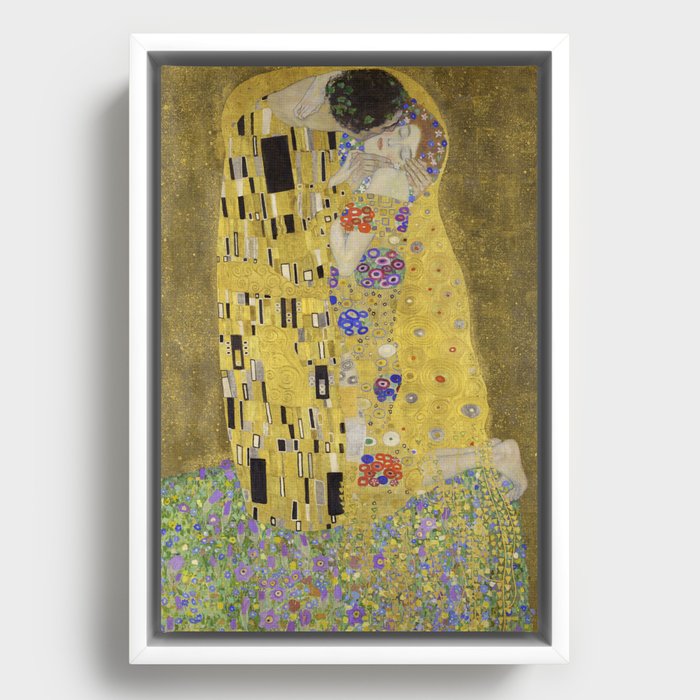 "The Kiss" by Gustav Klimt Art Print Painting Framed Canvas