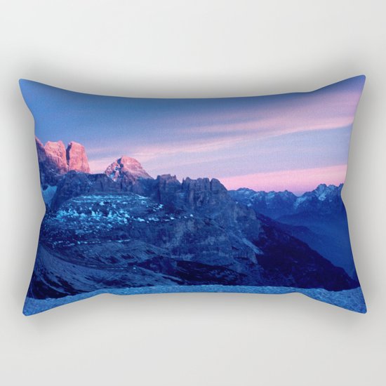 Romantic Sunset in the Snowy Mountains #2 #art #society6 Rectangular Pillow