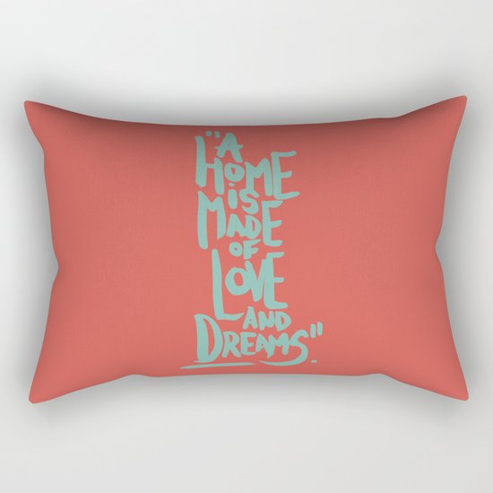 Motivation Quote - Illustration - Home - Dreams - Inspiration - life - happiness - love Rectangular Pillow