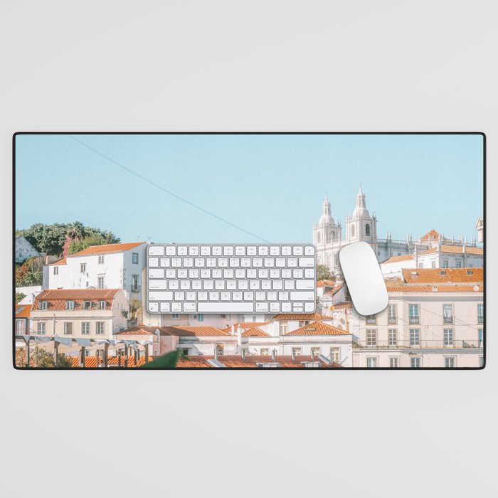 View of the Alfama district | Fine art photography print in Portugal, Europe Desk Mat