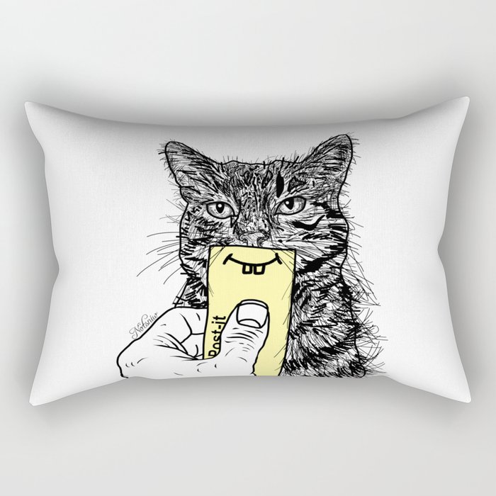 Cat Emoji - P0st it with a smile Rectangular Pillow