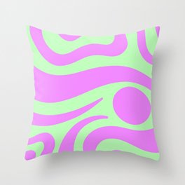 Purple waves Throw Pillow