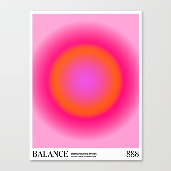 Gradient Angel Numbers: Balance Canvas Print by Tiger Spirit | Society6