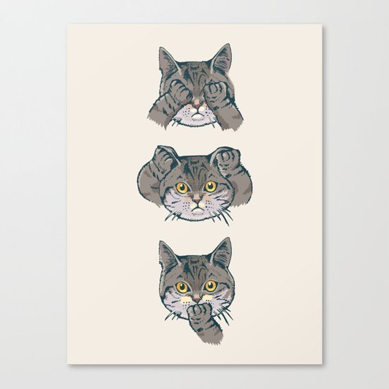 No Evil Cat Canvas Print