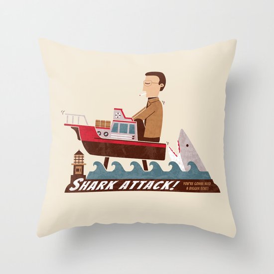 Shark Attack Throw Pillow