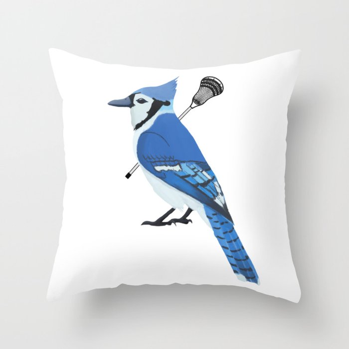 Lacrosse Blue Jay Throw Pillow