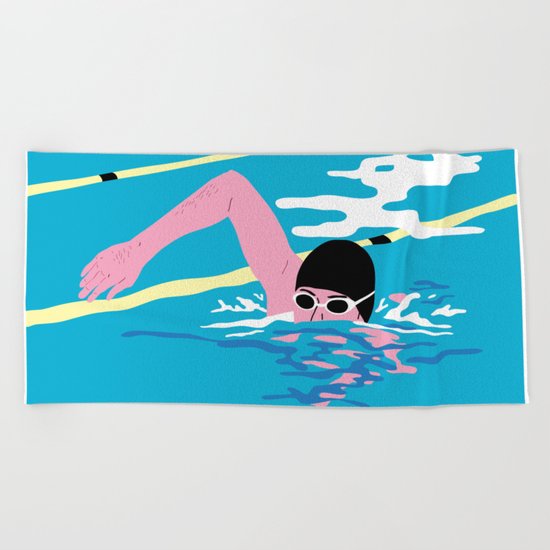 Swimming High Beach Towel