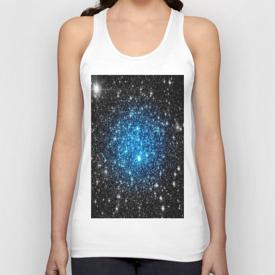 GaLaXY Sparkle Stars : Blue Pop of Color Unisex Tank Top