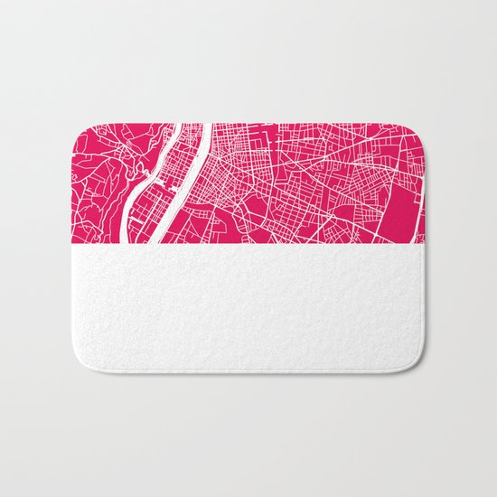 Rome map raspberry Bath Mat