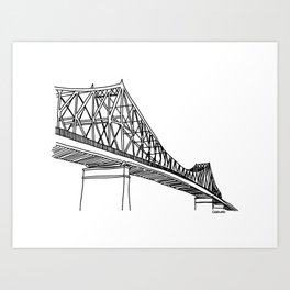 Montreal - Pont Jacques-C - Black Art Print