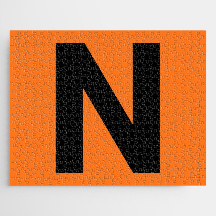 Letter N (Black & Orange) Jigsaw Puzzle