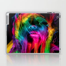 A Colorful Face Glowing Laptop Skin