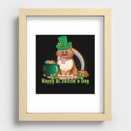 Cat St. Catricks Day Shamrock Saint Patrick's Day Recessed Framed Print