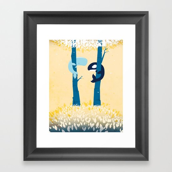 Tree Whales Framed Art Print