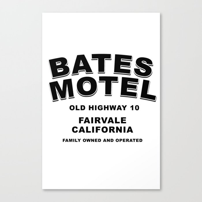Psycho inspired Bates Motel logo Canvas Print