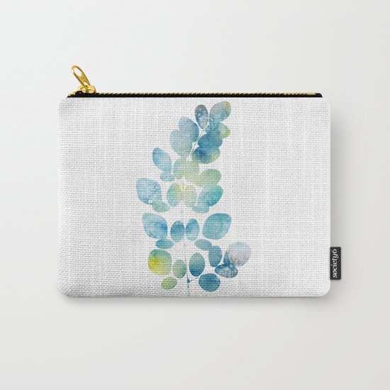 Blue Watercolor Leaves Carry-All Pouch
