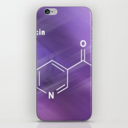 Niacin (nicotinic acid) molecule, vitamin B3 Structural chemical formula iPhone Skin