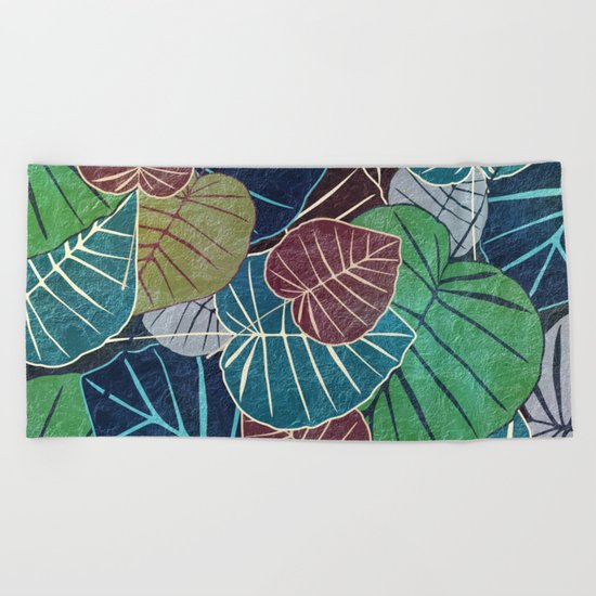Leaf Pattern 2 Beach Towel