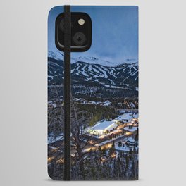 Breckenridge Colorado Winter Night Rocky Mountain Ski Town iPhone Wallet Case