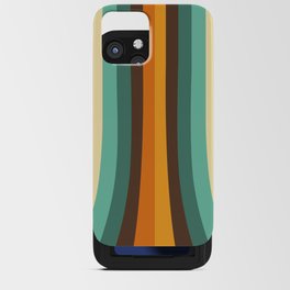 Colorful 70s Retro Style Abstract Rainbow in Teal, Brown, Orange and Yellow iPhone Card Case