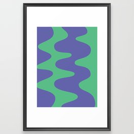 Retro Abstract Blue Green Framed Art Print