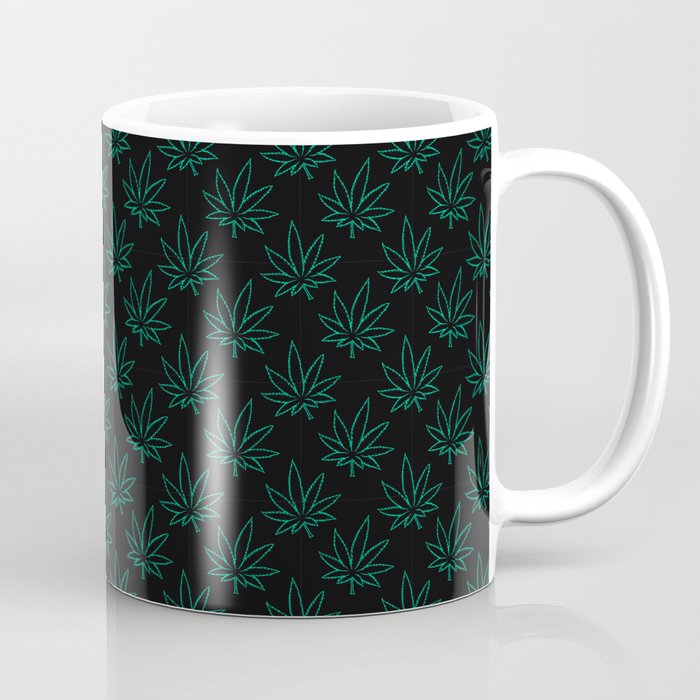 Weed Pattern 420 (outlines) Coffee Mug