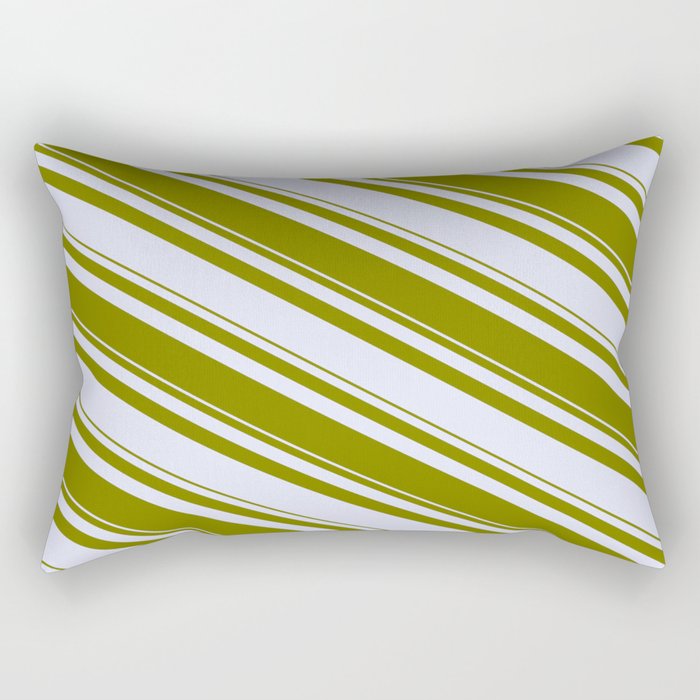 Lavender & Green Colored Striped/Lined Pattern Rectangular Pillow