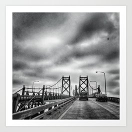 Interstate 74 Bridge - IL/IA Art Print | Hdr, Iowa, Structure, Photo, Bridge, 74Bridge, Quadcities, Digitalmanipulation, Digital, Illinois 