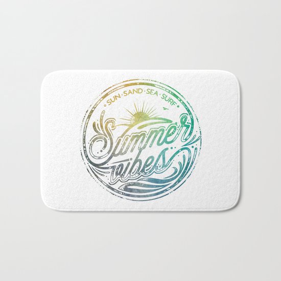 Summer vibes - typo artwork Bath Mat