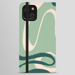 Teal Lines Abstract iPhone Wallet Case