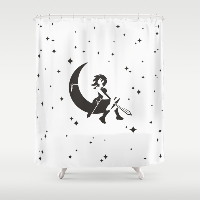 The Girl Who Kills Moon Shower Curtain