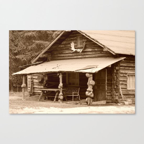 Old Log Cabin Canvas Print