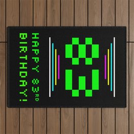[ Thumbnail: 83rd Birthday - Nerdy Geeky Pixelated 8-Bit Computing Graphics Inspired Look Outdoor Rug ]
