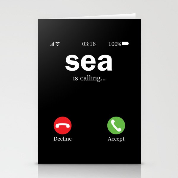 Sea Is Calling Funny Stationery Cards