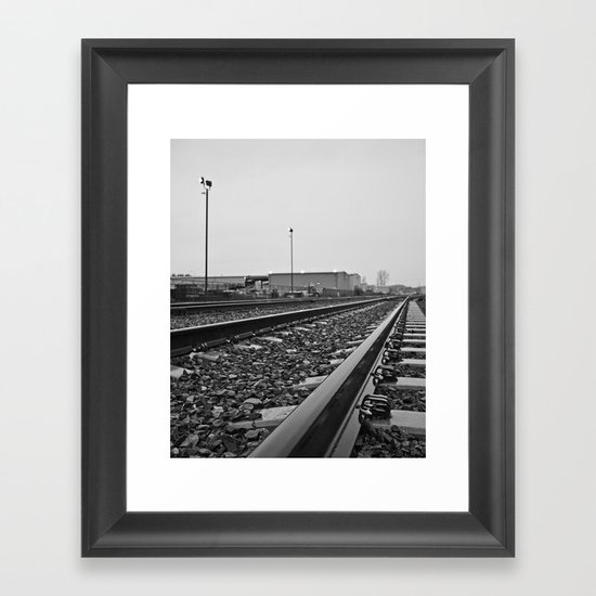 South Tacoma train tracks Framed Art Print