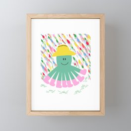 Happy octopus Framed Mini Art Print