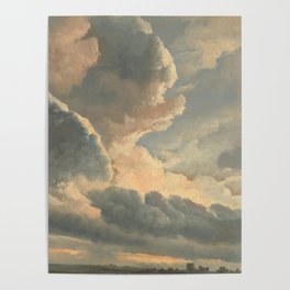 Study of Clouds with a Sunset near Rome, 1876 by Simon Alexandre Clement Denis Poster