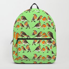 Four Robins Backpack | Repeat, Robins, Cute, Christmas, Winter, Nature, Digital, Theme, Pattern, Animal 