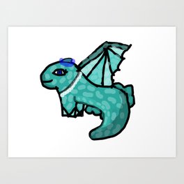 Aqua Dragon Art Print