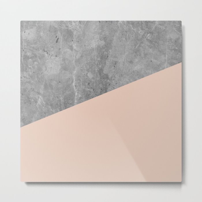 Simply Concrete Blush Pink Metal Print