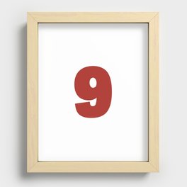 9 (Maroon & White Number) Recessed Framed Print