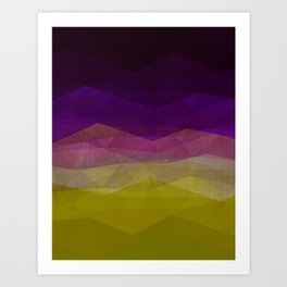 Imperial Rainbow Triangles Mustard Purple Art Print