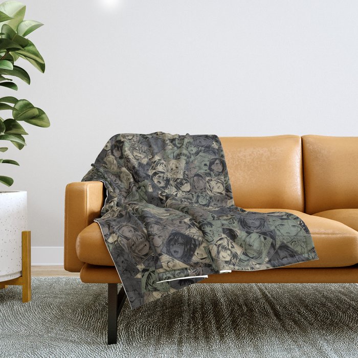 Ahegao camouflage Throw Blanket by dima_v Society6