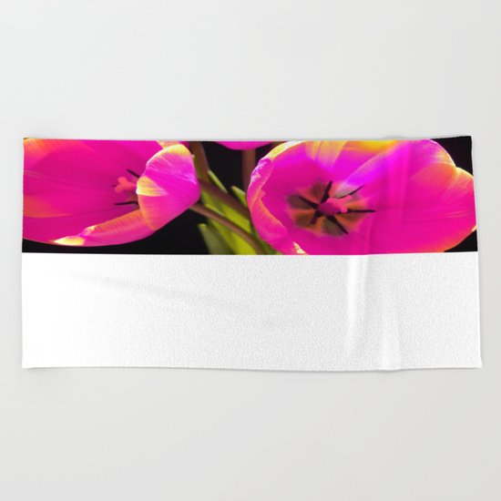 Colours Tulips Beach Towel